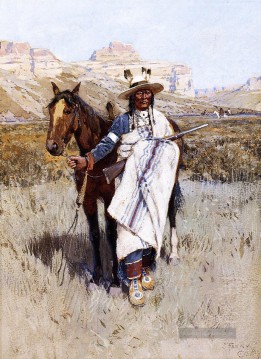  Kunst Malerei - Indian Scout Westernkunst Henry Farny